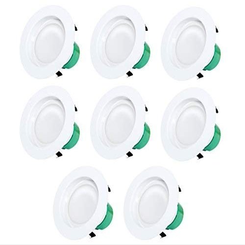 Westgate Lighting 12 Watt 4" Inch Recessed Lighting Kit Dimmable LED Retrofit Downlight with Integrated Smooth Trim 120V (3000K Soft White 8 Pack)