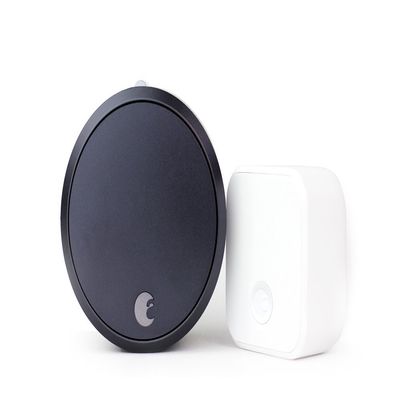 August Home Smart Lock Pro + Connect Hub - Wi-Fi Smart Lock for Keyless Entry - Works with Alexa, Google Assistant, and more Dark Gray