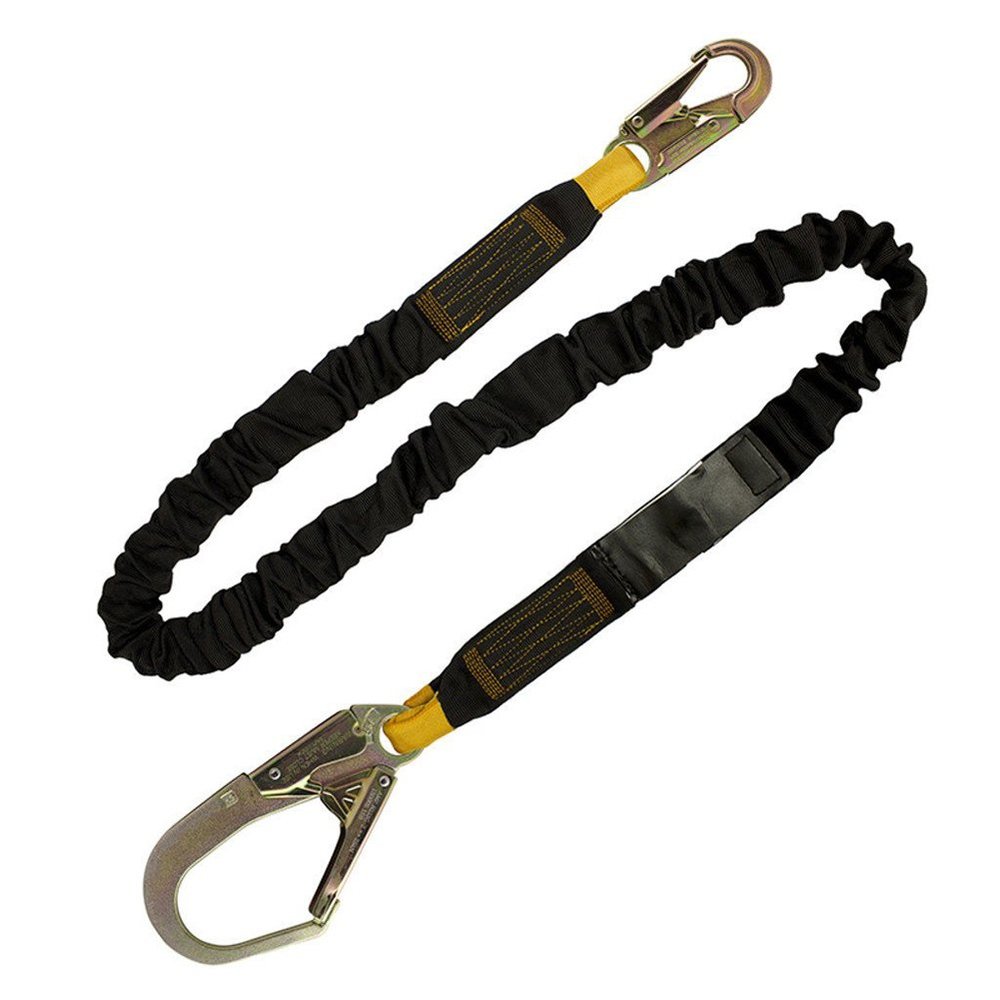 Madaco Roof Construction Fall Protection Heavy Duty Industrial Safety Internal Shock Absorbing 4FT Snap Rebar Hook Lanyard ANSI OSHA L-613-18-4