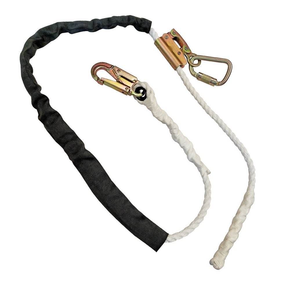 Madaco Roof Construction Fall Protection Heavy Duty Industrial Safety 16FT Snap Hook Rope Grab Positioning Lanyard ANSI OSHA PL-613-101-16