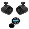 Rockville RGHR2 Bundle: 1 Marine Gauge Hole Receiver w/Bluetooth, USB, AM/FM + (1) Pair RWB70B 6.5" Marine Wakeboard 360 Swivel Tower Speakers, Waterproof, 2-Piece view 1