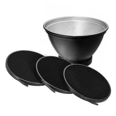 Andoer 210mm Elinchrom Mount Reflector Diffuser Shade Lamp Shade with 10 30 50 Honeycomb Grids for Elinchrom Mount Studio Strobe Flash Light Speedlite Portrait and Commercial Photography Accessory