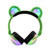 4 Modes LED Music Lights Earphone Gaming Foldable Bear Ear Rechargeable Headset (Green) view 1