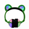 4 Modes LED Music Lights Earphone Gaming Foldable Bear Ear Rechargeable Headset (Green) view 3