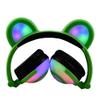 4 Modes LED Music Lights Earphone Gaming Foldable Bear Ear Rechargeable Headset (Green) view 4