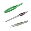 Tweezers Set 3 Pieces Includes Non-Conductive Plastic, AA and Straight Fiber Grip Cross-Locking Jewelers Watchmakers, Hobbies view 1
