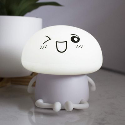 LuxLumi Mushroom Buddy LED Touch Night Light Silicone Dimmable Touch Battery Operated for Kids Room Baby Nursery Toddler Girls Boys Halloween