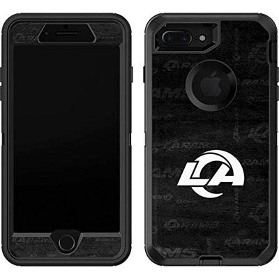 Skinit Decal Skin Compatible with OtterBox Defender iPhone 7 Plus - Officially Licensed NFL Los Angeles Rams Black & White Design