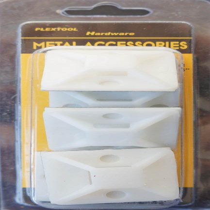 Plextool Cable Tie Mount Base Holder, Self Adhesive, Plastic, 1.25x1.25, 6pcs/PK, 24 PK/Box, Total 144pcs (PLX00702)