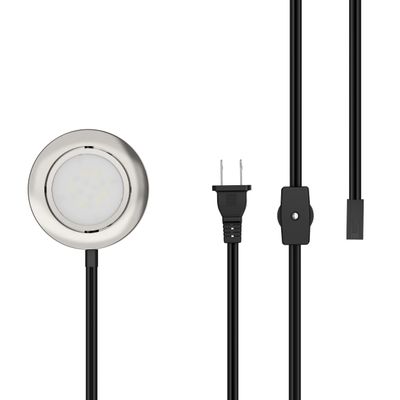 GETINLIGHT 2.75-Inch LED Puck Light, 1-Pack, 2700K, Brushed Nickel