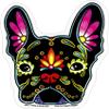 Cali French Bulldog, Sugar Skull Dog - 4.13" x 4.88" - Sticker DECAL view 1