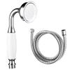 Shile Traditional Brass Ceramics Telephone Handheld Shower Head Chrome Finish with 1.5 Meter Hose for Bathroom view 1