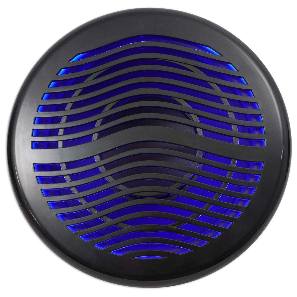 Rockville MS12LB 12" Black Marine/Boat Free Air Subwoofer with LEDs