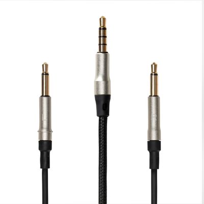 MEZE AUDIO | 3m Cable for 99 Classics Walnut Silver | 3.5mm Male to Dual TS Mono 3.5mm Male Connector Plug | Kevlar Reinforced Fabric | Oxygen-Free Copper