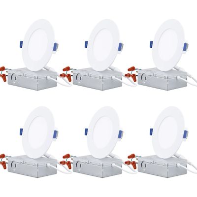 TORCHSTAR 6-Pack 4 Inch Ultra-Thin LED Recessed Lighting, CRI90, 4000K