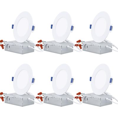 TORCHSTAR 6-Pack 4 Inch Ultra-Thin LED Recessed Lighting, CRI90, 3000K