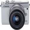 Canon EOS M100 Mirrorless Digital Camera - White with 15-45mm Lens (International Model) view 1