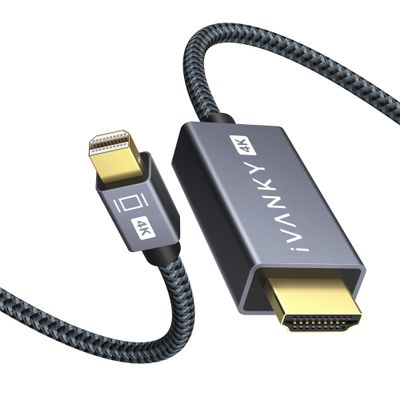 4K Mini DisplayPort to HDMI Cable, iVANKY 4K@30Hz Thunderbolt to HDMI Cable, [Alum Shell/Braided/Optimal Chip Solution], Mini DP to HDMI for MacBook Air/Pro, Surface Pro/Dock, Monitor, Projector - 6FT