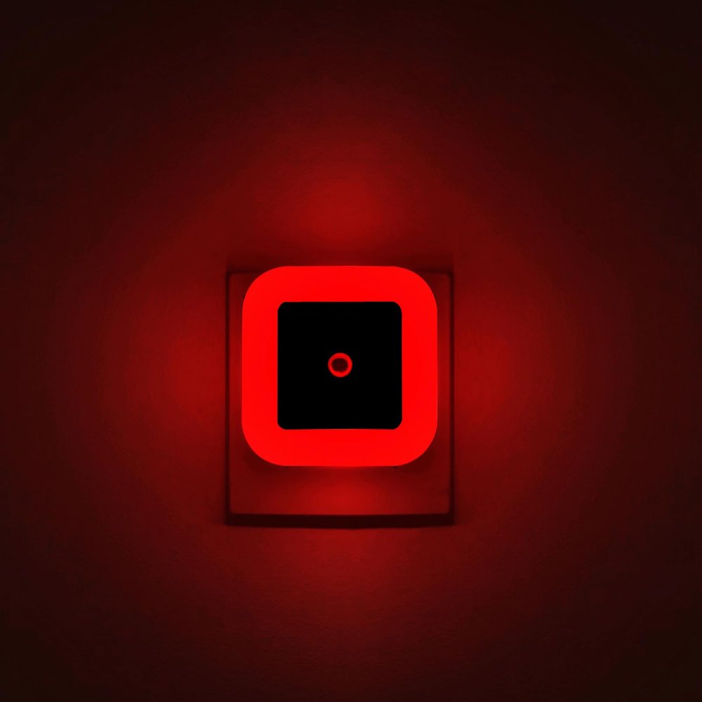 Elsent [ Pack of 4 ] Red LED Night Lights for Sleeping, Plug into Wall Lights with Light Sensor (Unique Pink Cover Design)