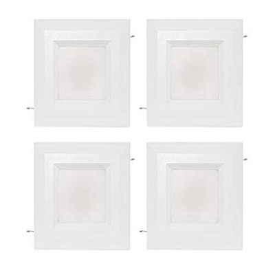 Westgate Lighting 9 Watt 4" Inch Recessed Lighting Kit with Baffle Trim - Square Shaped LED Retrofit Downlight - Premium Dimmable Light Fixture - Best Ceiling Lights - (4 Pack 5000K Cool White)