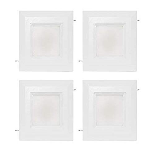 Westgate Lighting 9 Watt 4" Inch Recessed Lighting Kit with Baffle Trim - Square Shaped LED Retrofit Downlight - Premium Dimmable Light Fixture - Best Ceiling Lights - (4 Pack 5000K Cool White)