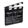 Relaxdays Film Directors Clapperboard, Wood, Chalk Board Clapper, Dry Erase Slate, Hollywood, H x W: 26 x 30 cm, Black view 1