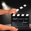 Relaxdays Film Directors Clapperboard, Wood, Chalk Board Clapper, Dry Erase Slate, Hollywood, H x W: 26 x 30 cm, Black view 3