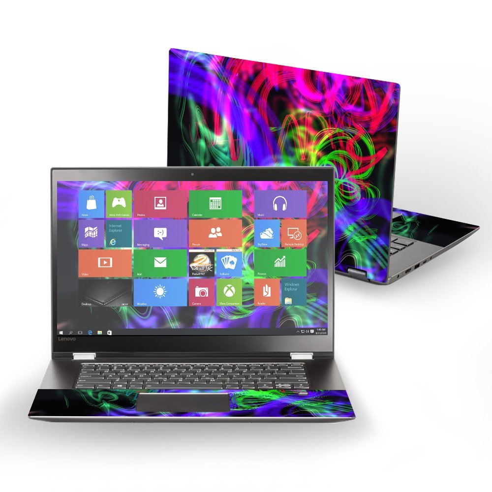 MightySkins Skin Compatible with Lenovo Flex 5 15" (2017) - Neon Splatter | Protective, Durable, and Unique Vinyl Decal wrap Cover | Easy to Apply, Remove, and Change Styles | Made in The USA