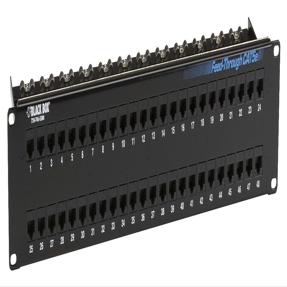 Black Box Network Services Cat5e Feed-Through Patch Panel Unshield