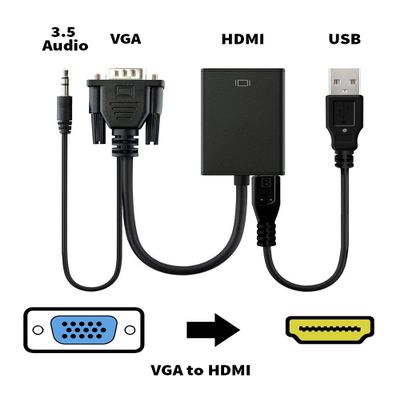 ConnectPRO VGA to HDMI Converter Output 1080P HD Audio TV AV HDTV Video Cable Adapter