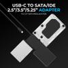 SABRENT USB Type-C to SSD/SATA/IDE 2.5/3.5/5.25-INCH Hard Drive Converter with UL Power Supply & LED Activity Lights [10TB Support] (USB-DS12) view 2