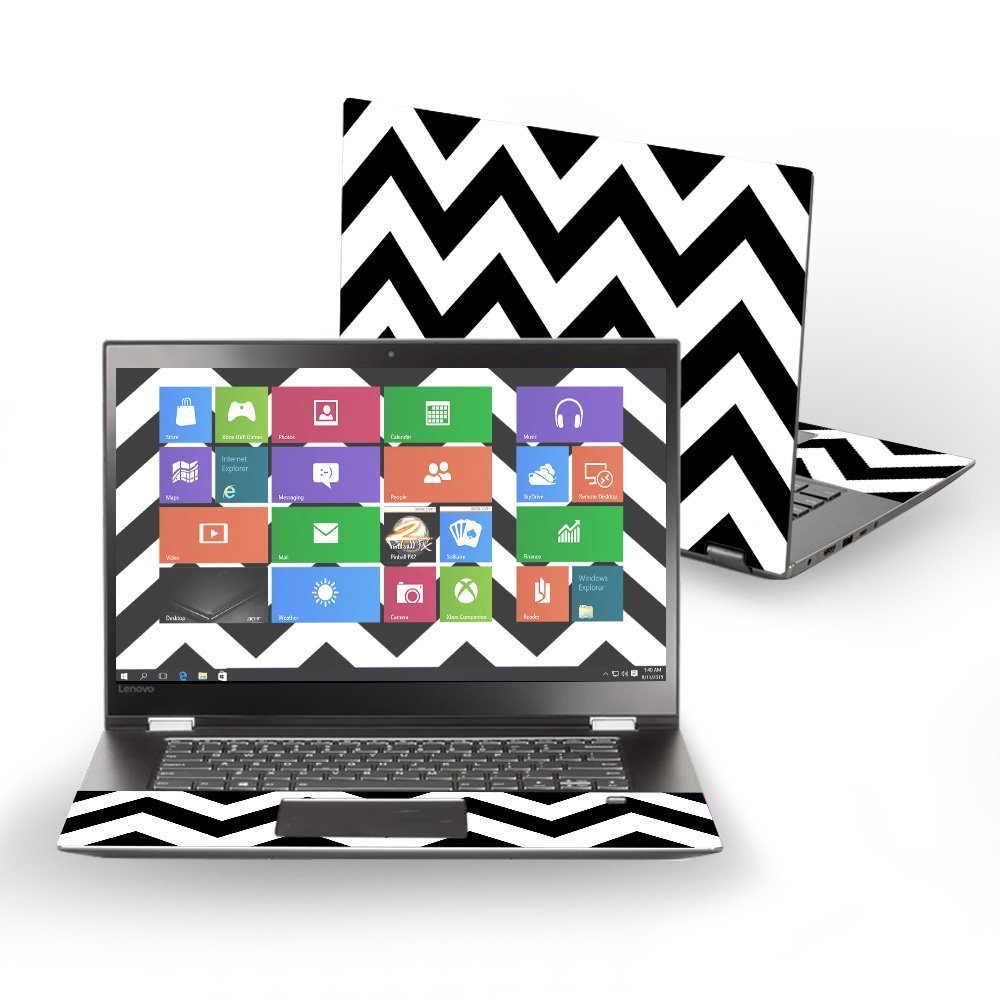 MightySkins Skin Compatible with Lenovo Flex 5 14" (2017) - Black Chevron | Protective, Durable, and Unique Vinyl Decal wrap Cover | Easy to Apply, Remove, and Change Styles | Made in The USA