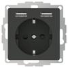2USB inChargePRO USB AA Socket-Outlet 12W 2.4A Anthracite view 1