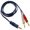 3ft CablesOnline 3.5mm Stereo Male to Dual (Rd/Wh) Mono 3.5mm Blue Audio Breakout Cable, AM-603C view 1