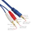 3ft CablesOnline 3.5mm Stereo Male to Dual (Rd/Wh) Mono 3.5mm Blue Audio Breakout Cable, AM-603C view 3