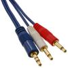 3ft CablesOnline 3.5mm Stereo Male to Dual (Rd/Wh) Mono 3.5mm Blue Audio Breakout Cable, AM-603C view 4