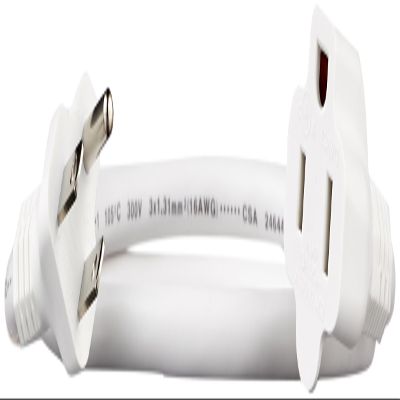 Amazon Basics Extension Cord, 3 Ft, 3-Prong Outlet Extender, Indoor Use, 13 Amps, 125V, White