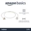 Amazon Basics Extension Cord, 3 Ft, 3-Prong Outlet Extender, Indoor Use, 13 Amps, 125V, White view 2