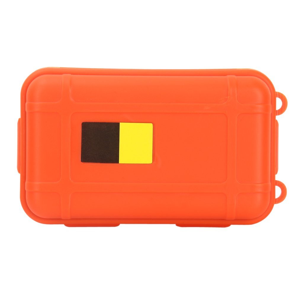 Estink Outdoor Survival Storage Box, Shockproof Box Plastic Tool Box Enclosure Airtight Survival Case Container Storage Travel Sealed Containers Carry Box For Camping Fishing (S, Orange)
