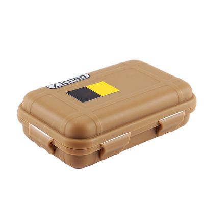 Estink Outdoor Shockproof Box, Plastic Tool Box Enclosure Airtight Survival Case Container Storage Travel Sealed Container Carry Box for Travelling Camping Fishing (L, Mud Color)
