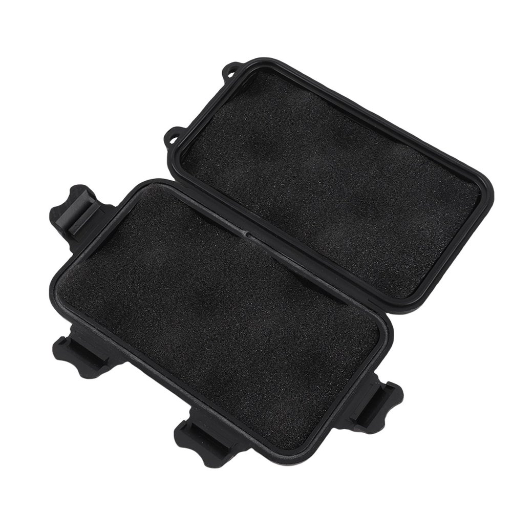Shockproof Box, Plastic Tool Box Enclosure Airtight Survival Case Container Storage Travel Sealed Containers Carry Box for Camping Fishing Hiking Outdoor (S, Black)