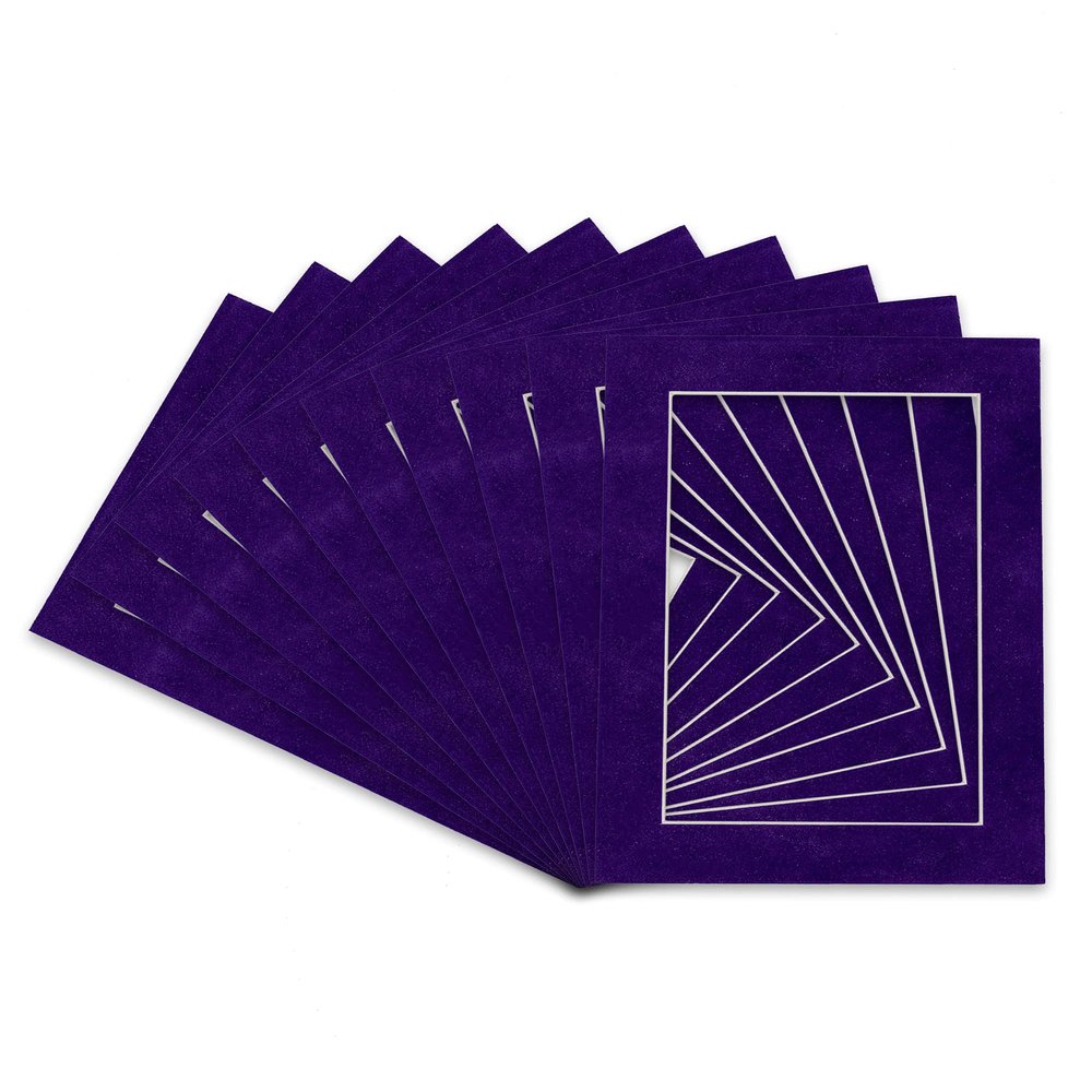 12x16 Mat for 8.5x11 Photo - Precut Purple Crocus Suede Picture Matboard for Frames Measuring 12 x 16 Inches - Bevel Cut Matte to Display Art Measuring 8.5 x 11 Inches - Acid Free ONE MAT