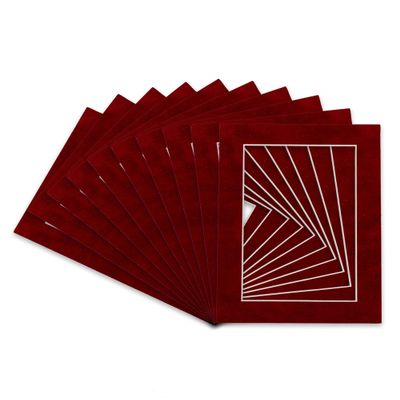 Poster Palooza 16x20 Mat for 13x19 Photo - Precut Bright Red Suede Picture Matboard for Frames Measuring 16 x 20 Inches - Bevel Cut Matte to Display Art Measuring 13 x 19 Inches - Acid Free ONE MAT
