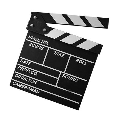 Wooden Clapper Board Slate Film Director Accessory Action Professional Studio Camera Photography Video Slateboard-Black