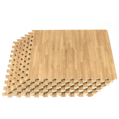 Forest Floor 5/8 Inch Thick Printed Foam Tiles, Premium Wood Grain Interlocking Foam Floor Mats, Anti-Fatigue Flooring, White Oak, 100 Sq ft