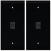 (2 Pack) RiteAV 1 Port Cat5e Rj45 Ethernet Wall Plate Black view 1
