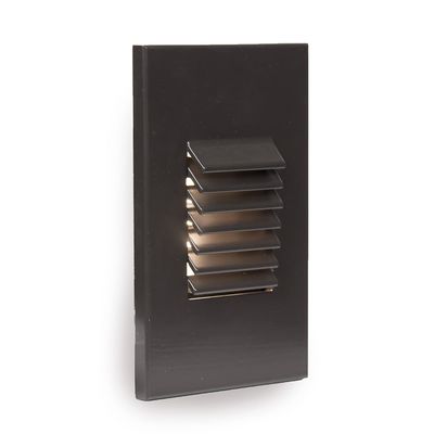 WAC Landscape Lighting, LEDme 120V LED Vertical Louvered Indoor and Outdoor Step and Wall Light 3000K Built-in LED in Bronze