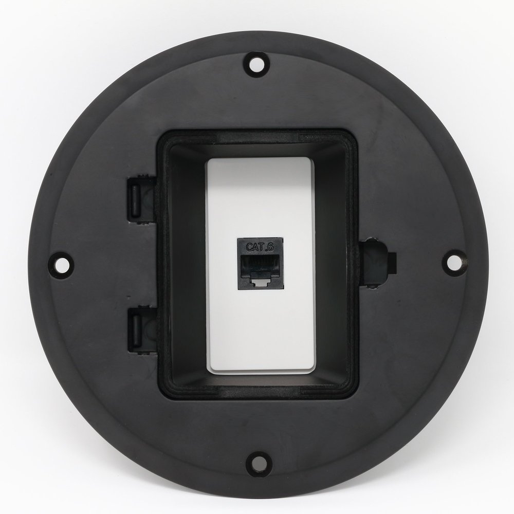 RiteAV 1 Gang 1 Port Cat6 Floor Box - Black