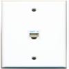 RiteAV Rj11/12 Phone Wall Plate 1 Gang Flat - White view 1