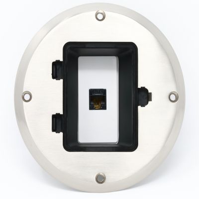 RiteAV 1 Gang 1 Port Cat6 Floor Box - Stainless Steel